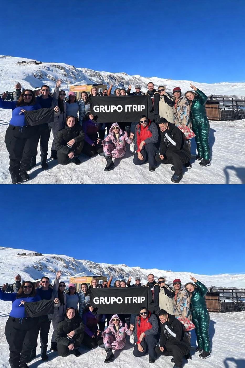 GRUPO ITRIP esquiando nas montanhas